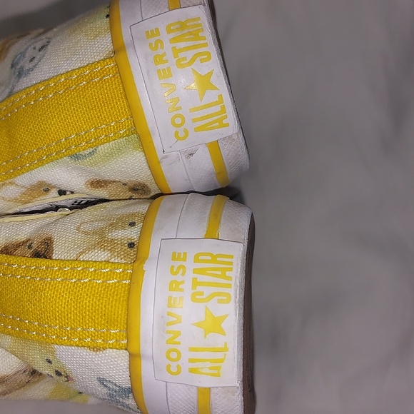 Converse CTAS Kids High-Top Sneakers with Dog Print Yellow Detail Size 13 - Picture 5 of 14
